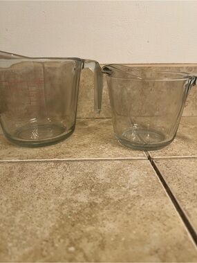 Anchor Hocking Clear Glass Measuring Cup Set with Red Markings